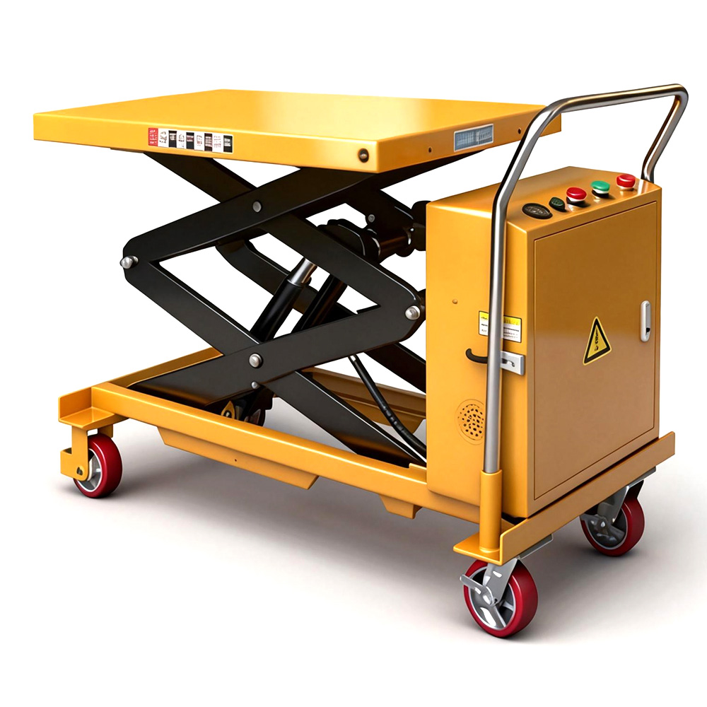 1000kg 1ton 1.7m Semi Electric Platform Truck | Lithium Battery Lift Table Cart