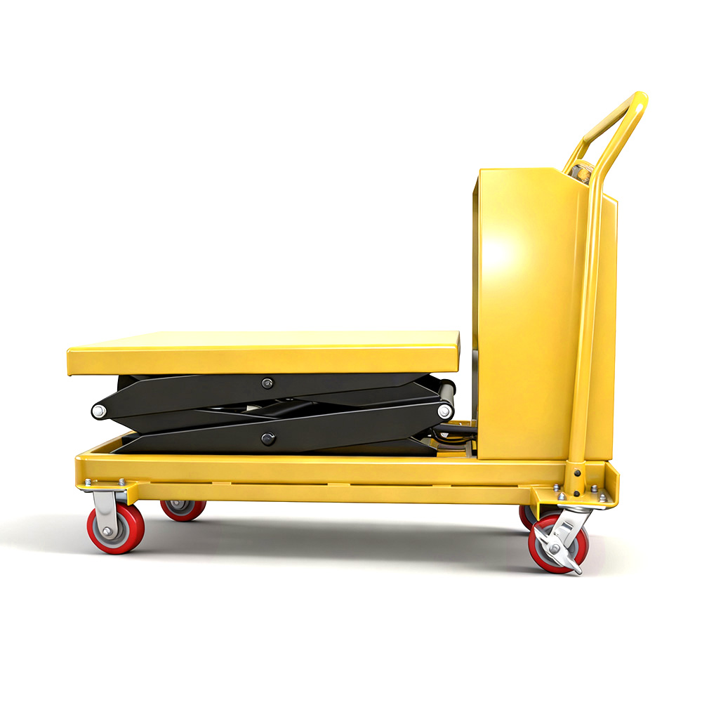 1000kg 1ton 1.7m Semi Electric Platform Truck | Lithium Battery Lift Table Cart
